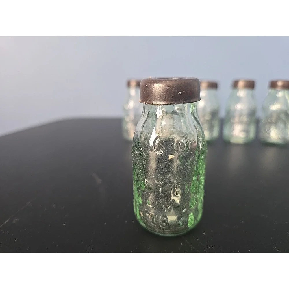 6 Miniature Mason Jar Glass Light Cover Event Light Bulb Covers Shelf Decor Farm